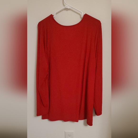 Torrid Size 4 Red Long Sleeve Women's Top Super Soft Rib - Picture 7 of 7